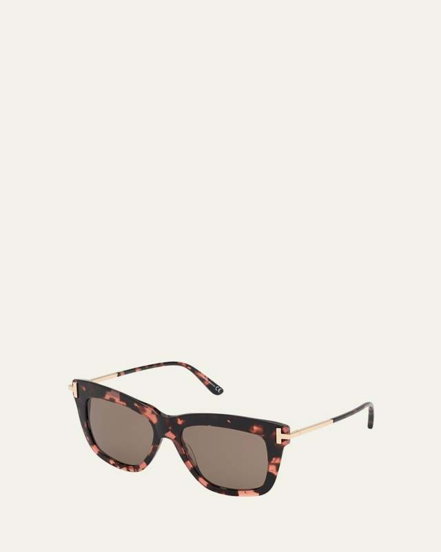 Dasha Oversized Square Acetate Sunglasses, Black